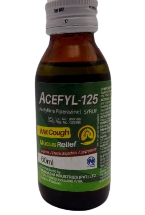 Acefyl-125 wet cough 60ml Syrup