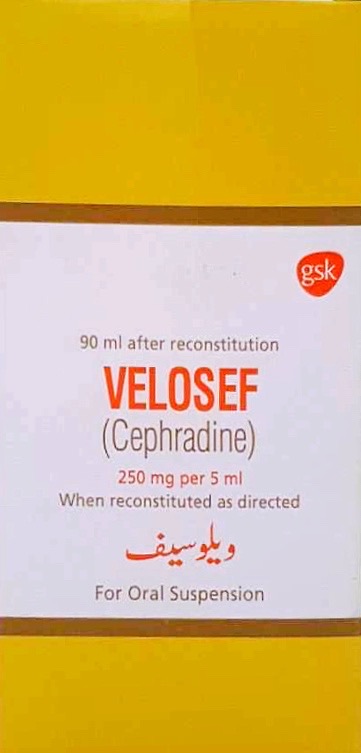 Velosef 250mg 90ml Susp